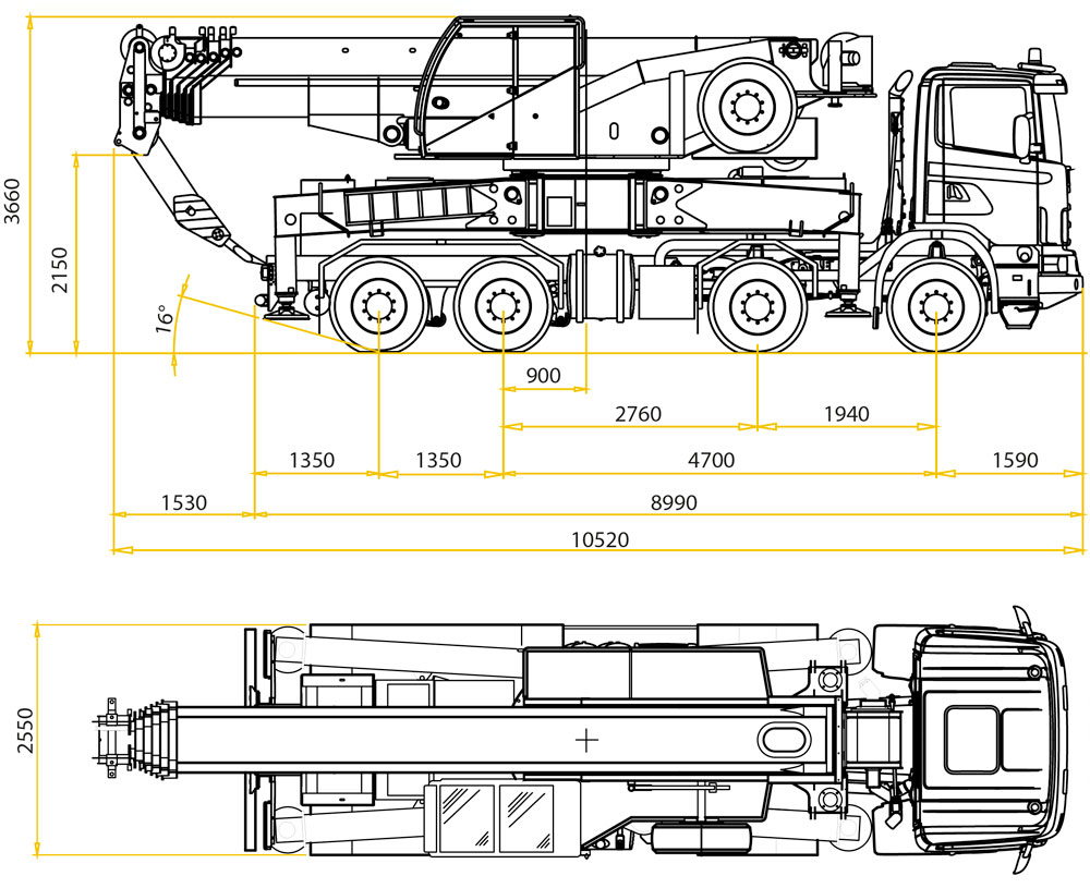 Marchetti Autogru Grue sur camion MTK 1005II